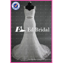 ED Bridal Elegant Cap Sleeve Bead Trabalho Lace Appliques Mermaid Wedding Dress